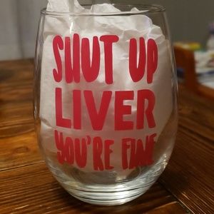 Handmade stemless wine glass